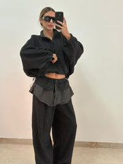 Coordinato tuta gessato